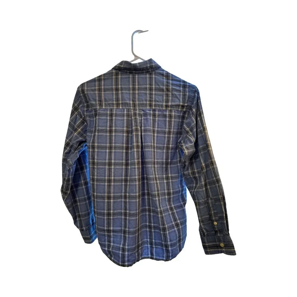 Urban Pipeline Boys Blue Plaid Button-Down Shirt L 14/16 Long‎ Sleeve Casual